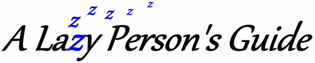 A Lazy Person's Guide logo designed with free software